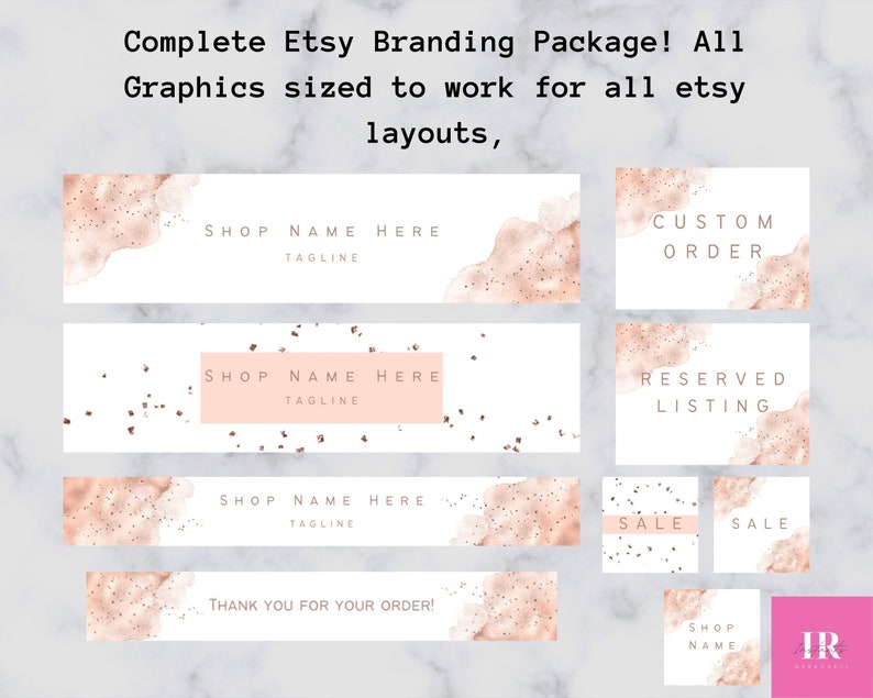 Etsy shop banner template, Editable Etsy banner, Small business branding package, Branding and logo, Etsy branding package, Diy shop design image 5