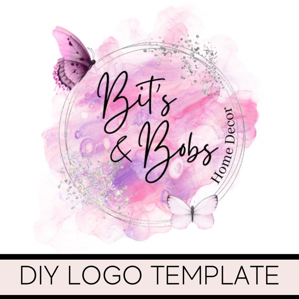 Party Logo, Glam Logo DIY, Schmetterling Logo, Fashion Logo Design, Wasserzeichen Logo, Lash Logo Custom, Lash Logo Design, Branding für kleine Unternehmen