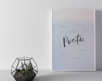 Positive Poster, Positive Quote Signs, Positive Sayings, Positive Quote Card, Positive Message, Positive Words Card, Minimal ArtWork, MENTAL