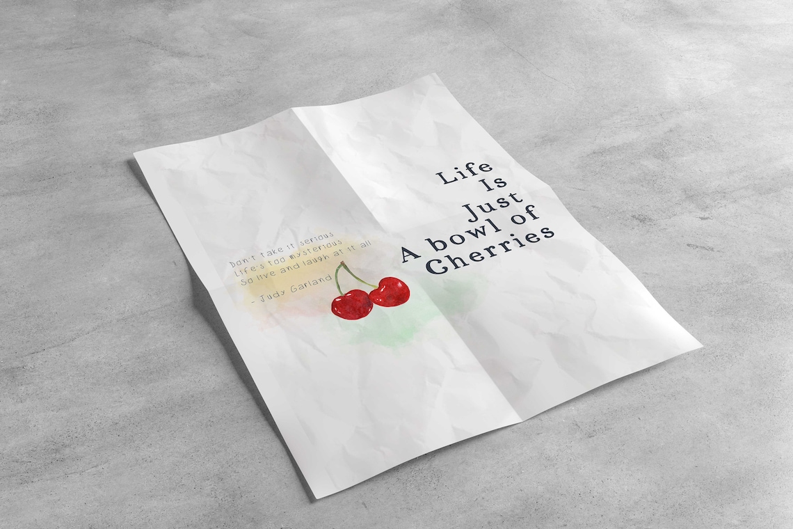 Watercolor Cherry Song Lyrics Print Cherry Wall Art Song Etsy