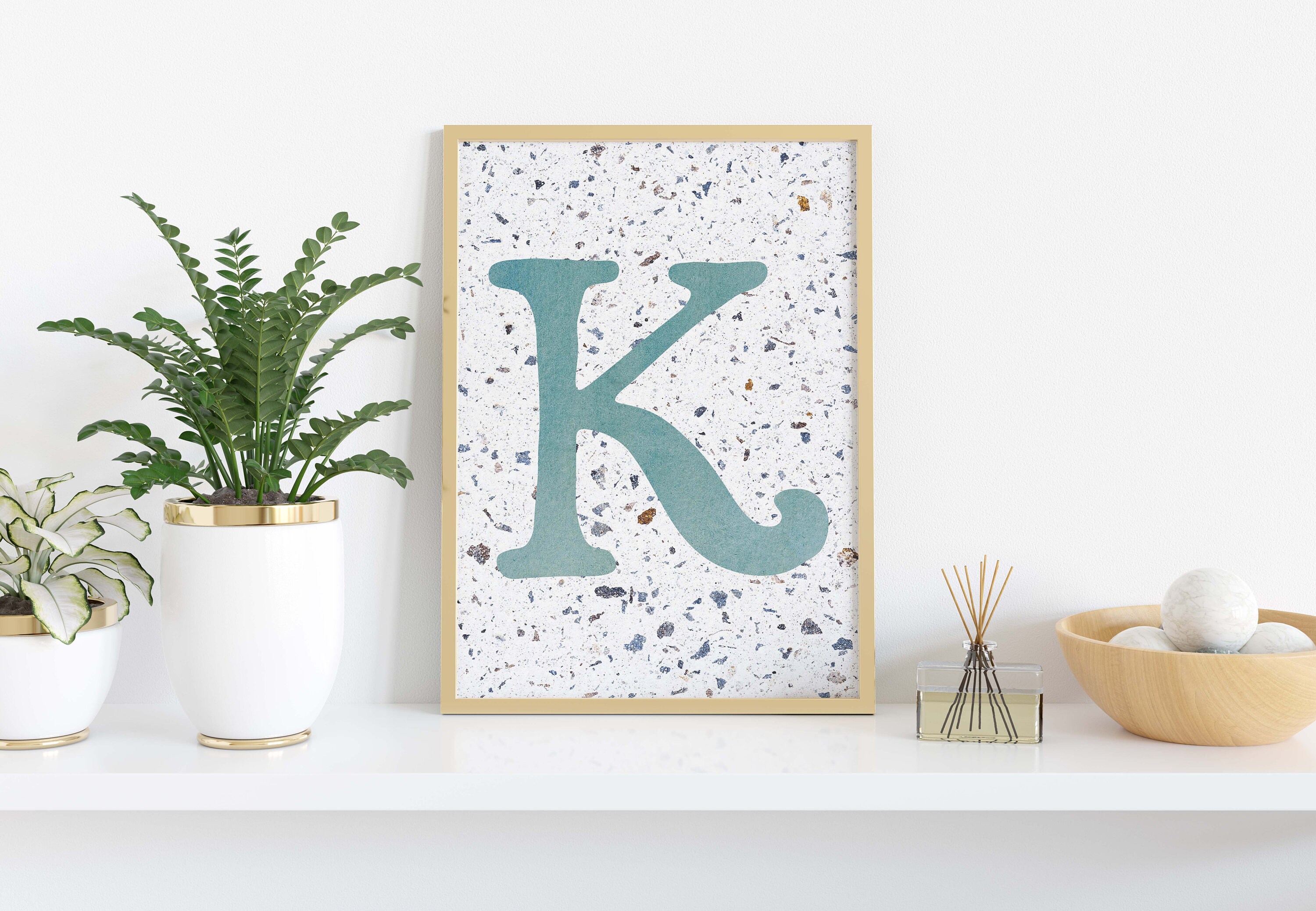 letter k print large letter print custom initial print etsy