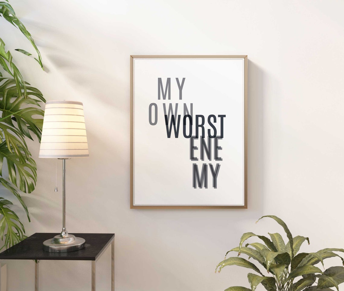 My Own Worst Enemy Worst Enemy I Am My Own My Enemies Song | Etsy