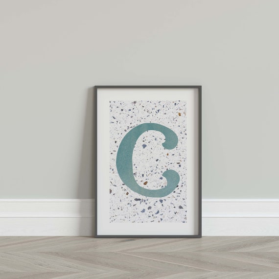 letter c print large letter print custom initial print etsy