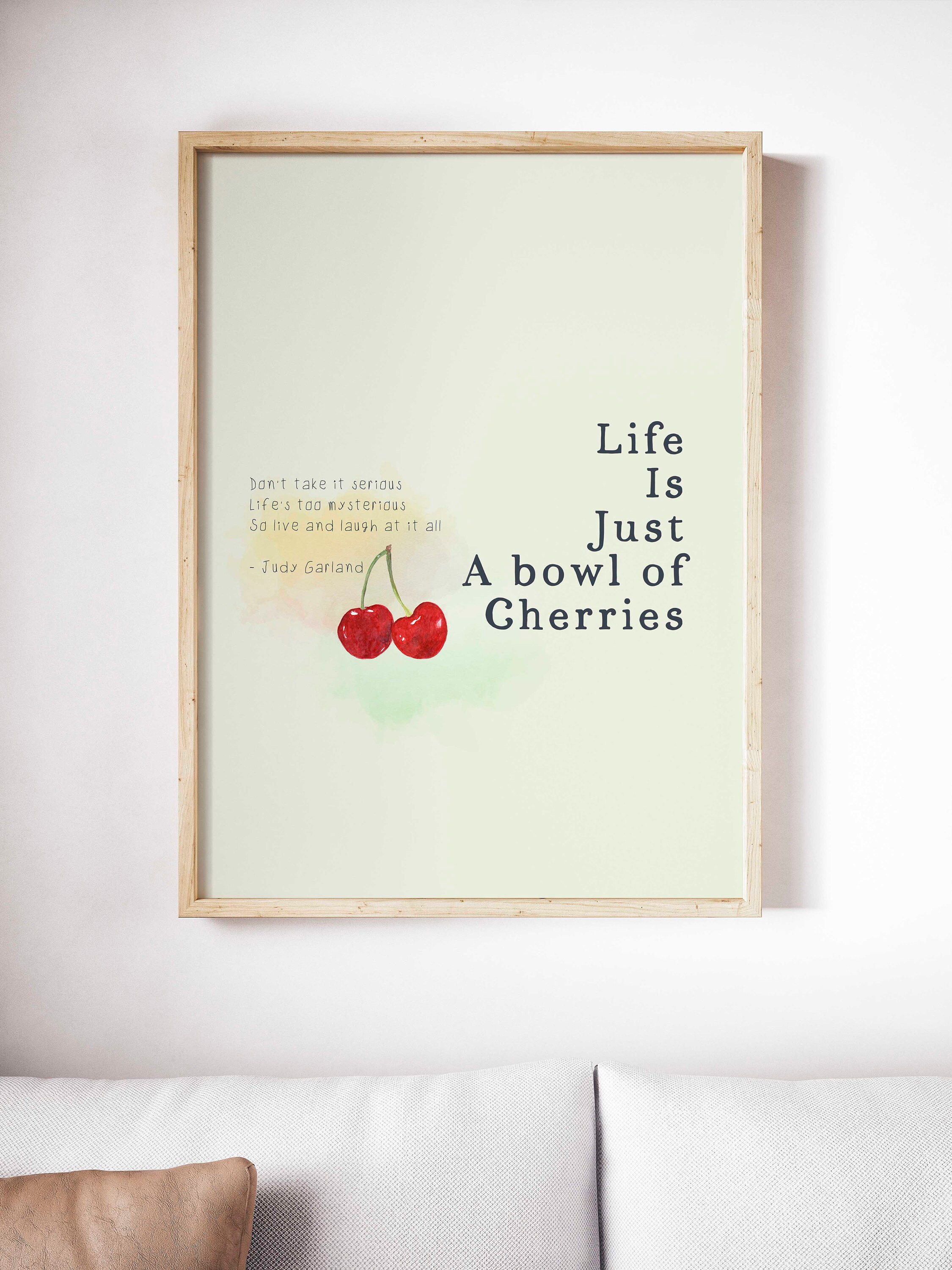 Watercolor Cherry Song Lyrics Print Cherry Wall Art Song Etsy
