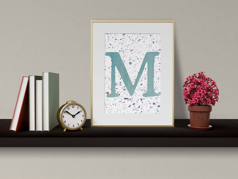 Letter M Print, Large Letter Print, Custom Initial Print, Initial ...