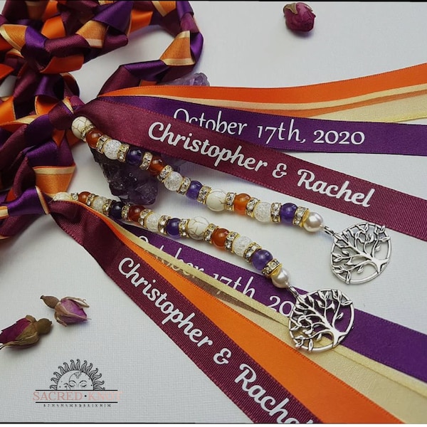 Add your Name & Date | Custom Handfasting Cords | Personalised Wedding Cords | Gothic Handfasting | Same Sex Wedding | Pagan Wedding