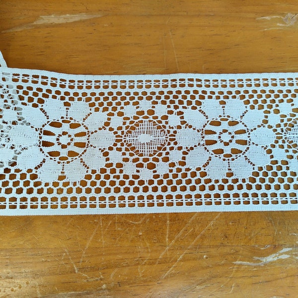 4 Inch Vintage Lace Raschel Ivory Lace Trim Vintage Sewing Lace Trim By the Yard