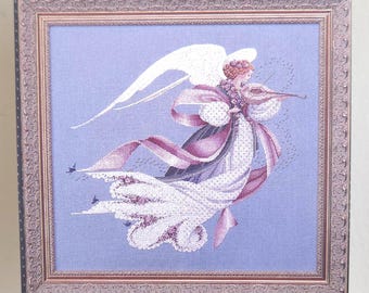 Vintage Cross Stitch Pattern ANGEL Of SPRING by Lavender and Lace 1993