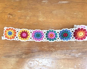 Crochet Flower Child Trim Bright Colors 2 Yards