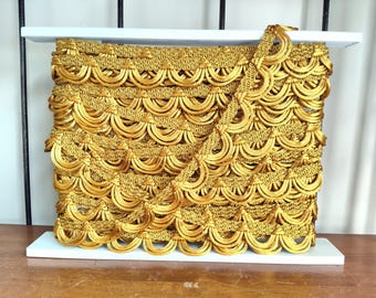 Vintage Burnished Gold Upholstery Trim, Lampshade Edging (8.63 Yards)