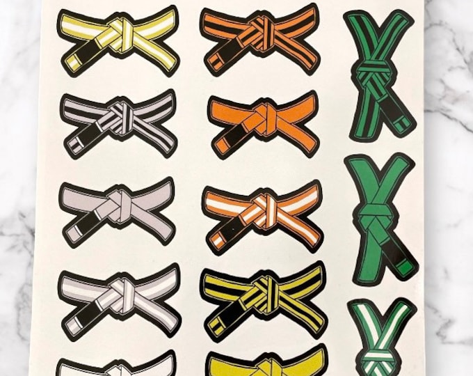 Kid Jiu Jitsu Belt Stickers Sheet - Etsy