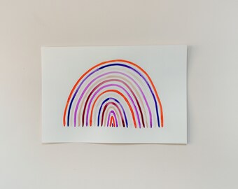 The Purples  Rainbow Watercolor Print