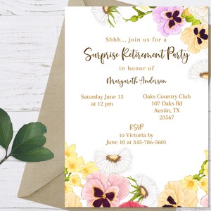 Surprise Retirement Party Invitation, Surprise Retirement Party Invitation Template, Retirement Party Invitation