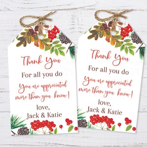 Fall Thank You Tag, Fall Appreciation Tags, Fall Thank You Gift Tags, Fall Appreciation Tags Printable