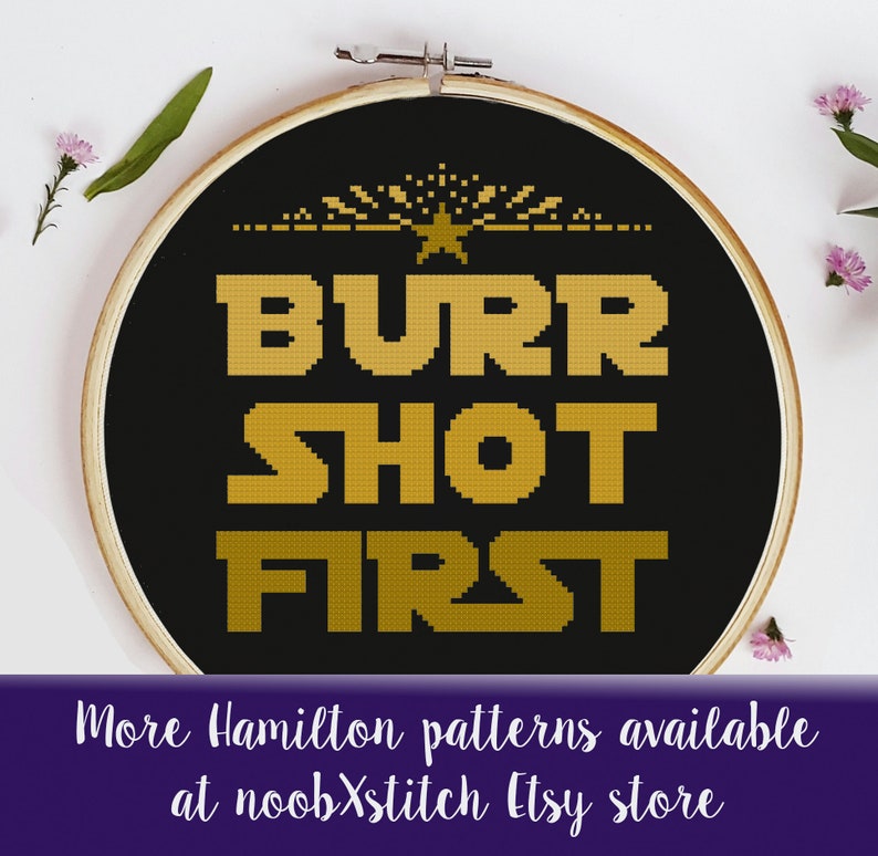 Aaron Burr cross stitch cute embroidery Hamilton cross stitch pattern Aaron Purr funny cross stitch Broadway musical cross stitch