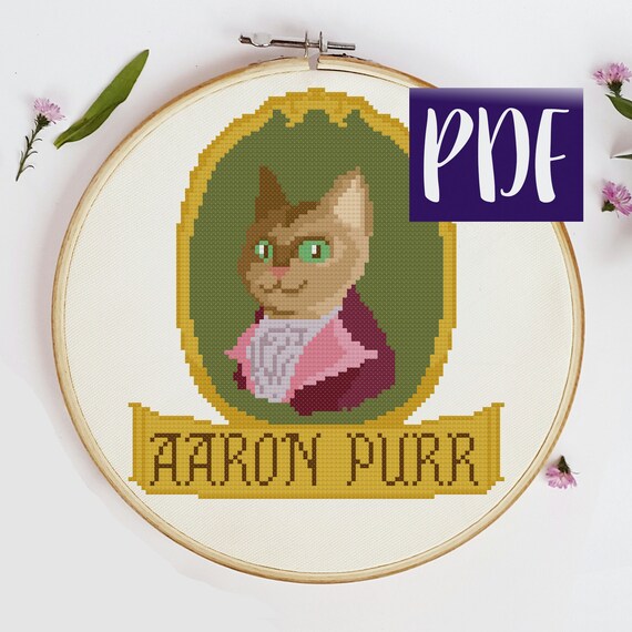 Hamilton Cross Stitch Pattern Aaron Purr Funny Cross Stitch Etsy
