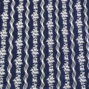 Sea cloth coupon, flowery.  width 90 cm
