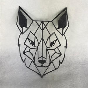 Geometric wolf. Wolf head origami style. wall or door decoration.  Gift idea