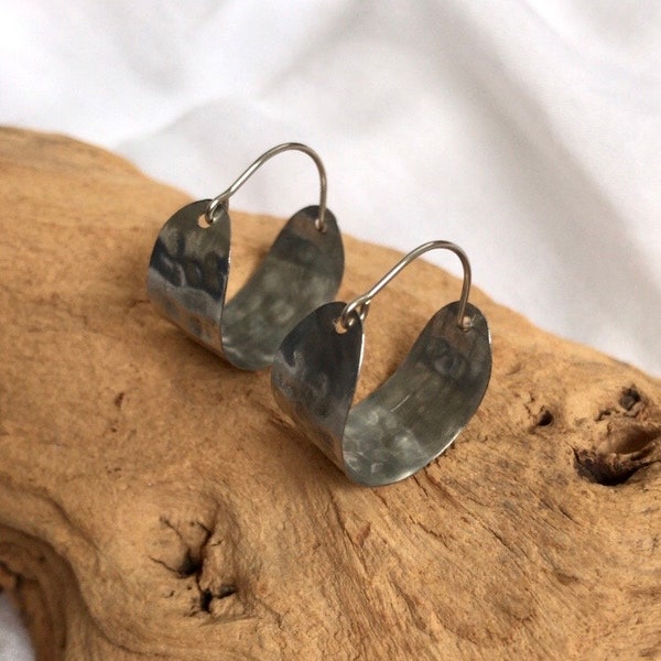 Handmade Recycled Metal Hoop Earrings; Eco / Upcycled / Salvaged / Tribal / Boho / Ethnic / Rustic / Hippie / Psy / Bohemian / Nui Jewellery