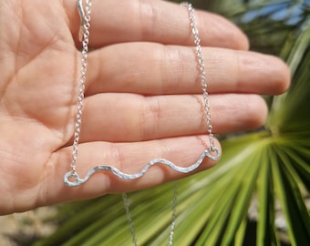 Sterling Silver Ocean Swell Necklace / Gift / Summer / Sea / Free Spirit / Surf / For her / Wild Swim / Cold Water / by Nui Jewellery