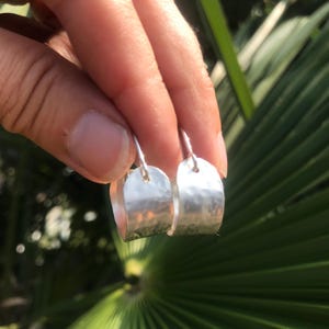 Handmade Recycled Sterling Silver Hoop Earrings; Eco / Salvaged / Tribal / Boho / Ethnic / Rustic / Hippie / Psy / Bohemian / Nui Jewellery
