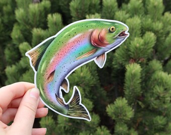 Jumbo Rainbow Trout Vinyl Sticker