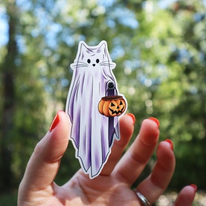 Ghost Cat Waterproof Vinyl Sticker