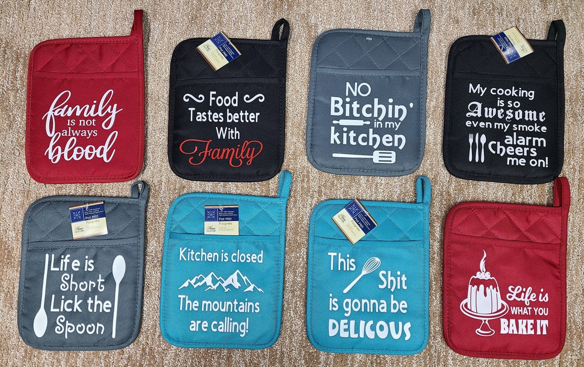 Pot Holders Various Funny Sayings Etsy