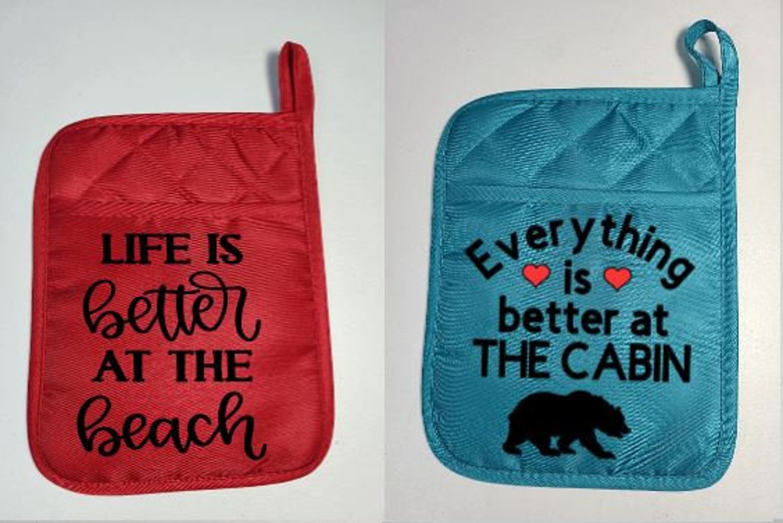Pot holders various sayings beach mountains lake summer Etsy