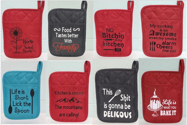 Pot holders various funny sayings Etsy