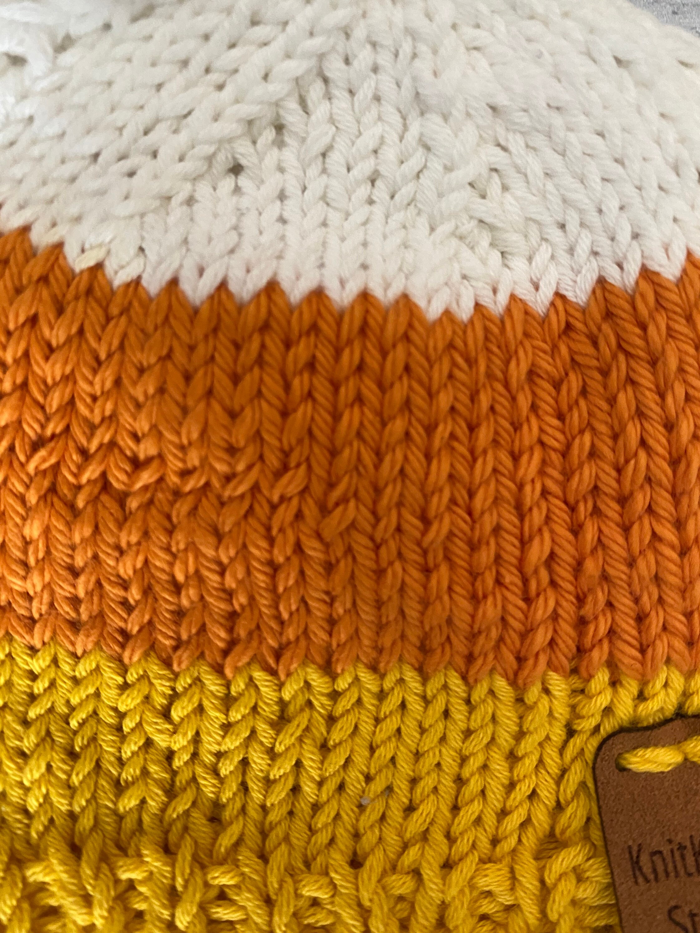Hand Knit Baby Candy Corn Hat 03 months Etsy