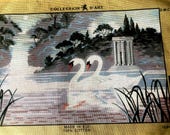 Pair of Swans Tapestry Canvas | Printed Needlepoint Canvas | Swan Needlework | Collection D’Art #12947