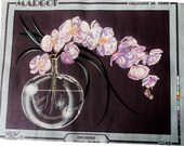 Vase of Orchids Printed Tapestry Canvas #3246 Creations de Paris | Floral Needlepoint Canvas