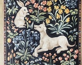William Morris Penelope Rabbit & Dog Tapestry Canvas – 50cm x 50cm | #1904.16