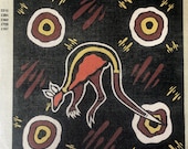 Aboriginal Inspired Kangaroo Tapestry Canvas