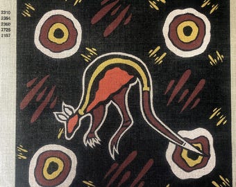 Lienzo tapiz con diseño de canguro inspirado en la cultura aborigen