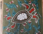 Aboriginal-Inspired Turtle Penelope printed tapestry Canvas