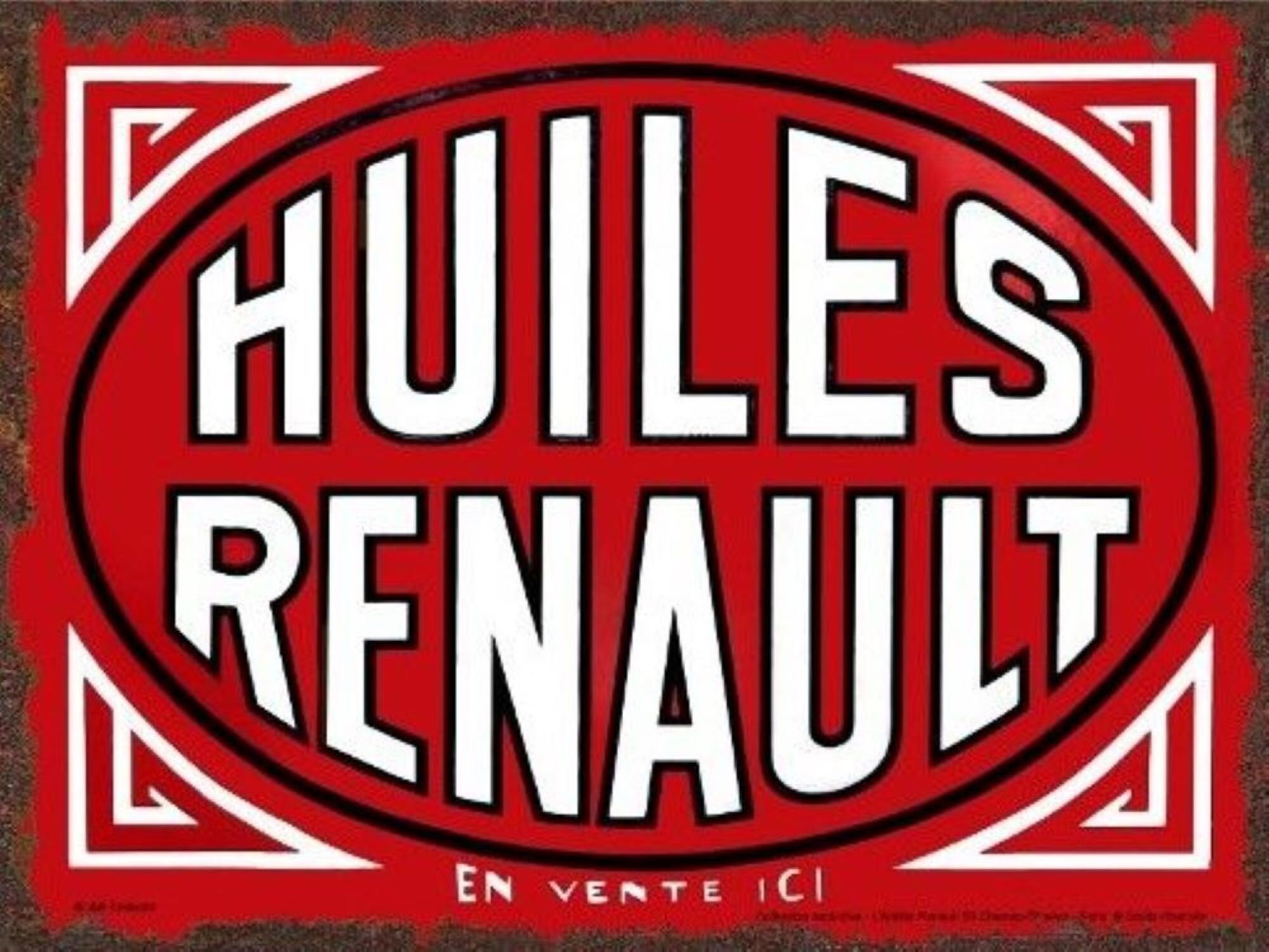 Plaque Métal 60x40cm Huiles Renault