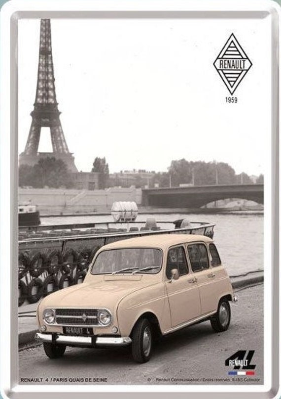 Aimant Magnet 8x6cm Renault 4L Tour Eiffel