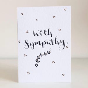 Carte de sympathie faite main - Carte de condoléances élégante - Avec voeux de sympathie - Carte de deuil