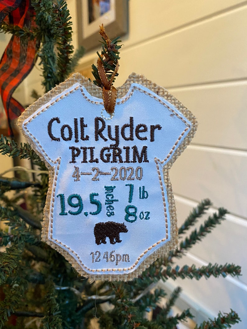 Birth stat ornament-boy