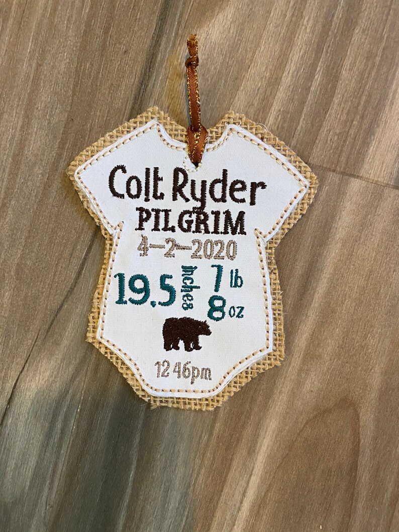 Birth stat ornament-boy