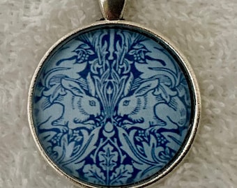 William Morris- Brer Rabbit- Art Print Pendant Necklace- Pre-Raphaelite- Choose Silver, Gold, Bronze, Copper