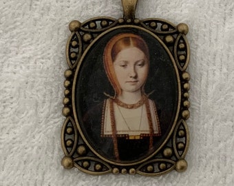 Portrait of Catherine of Aragon- Historical Art Print Pendant Necklace