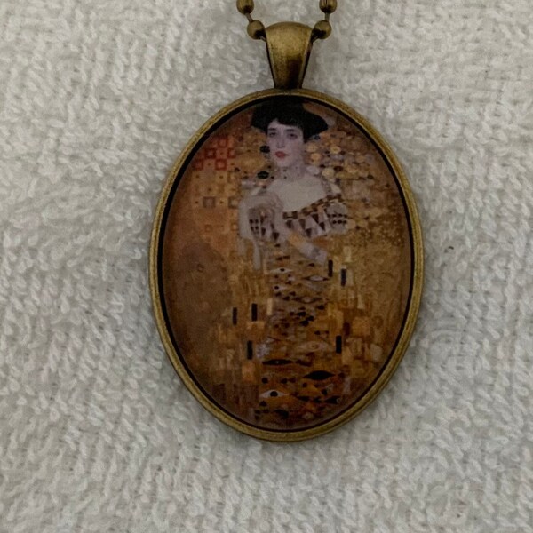 Gustav Klimt Art Print Pendant Necklace- Portrait of Adele Bloch-Bauer I