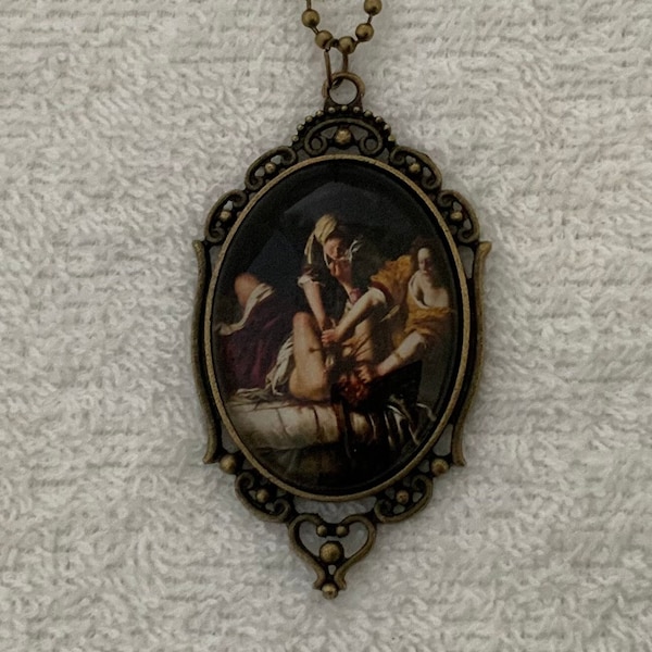 Judith Beheading Holofernes- Italian Baroque Art Print Pendant Necklace- Graphic Violence- Early Feminist Art