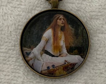 Collier pendentif impression d'art préraphaélite The Lady of Shalott - John William Waterhouse