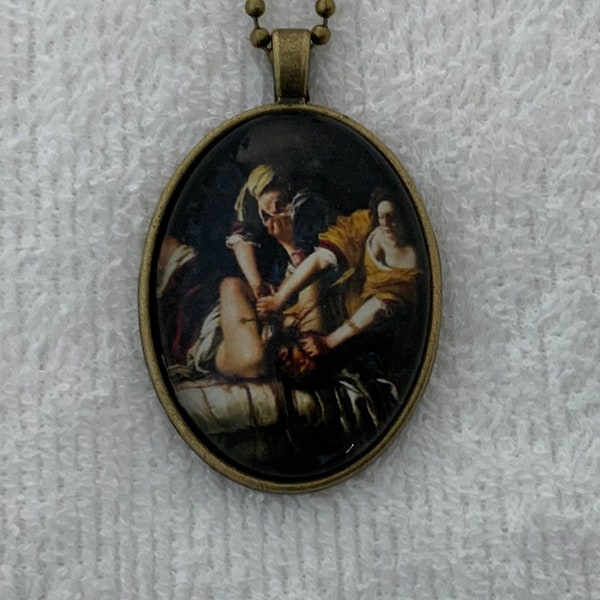 Judith Beheading Holofernes- Italian Baroque Art Print Pendant Necklace- Graphic Violence- Early Feminist Art