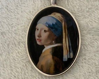 Jan Vermeer Art Print Pendant Necklace- Girl with a Pearl Earring