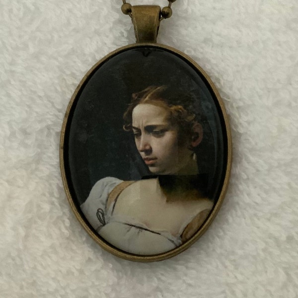 Judith Beheading Holofernes- Caravaggio Print Detail Pendant Necklace